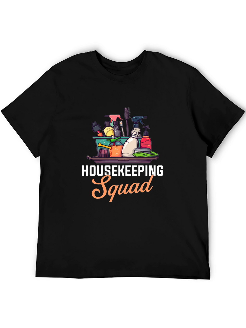 Housekeeping Squad Graphic Black T-Shirt