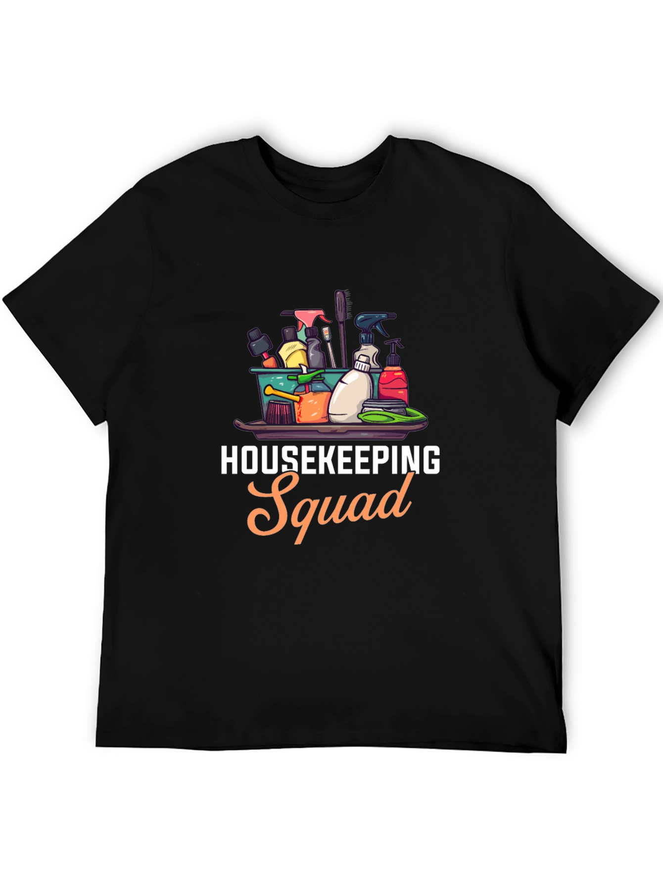 Housekeeping Squad Graphic Black T-Shirt