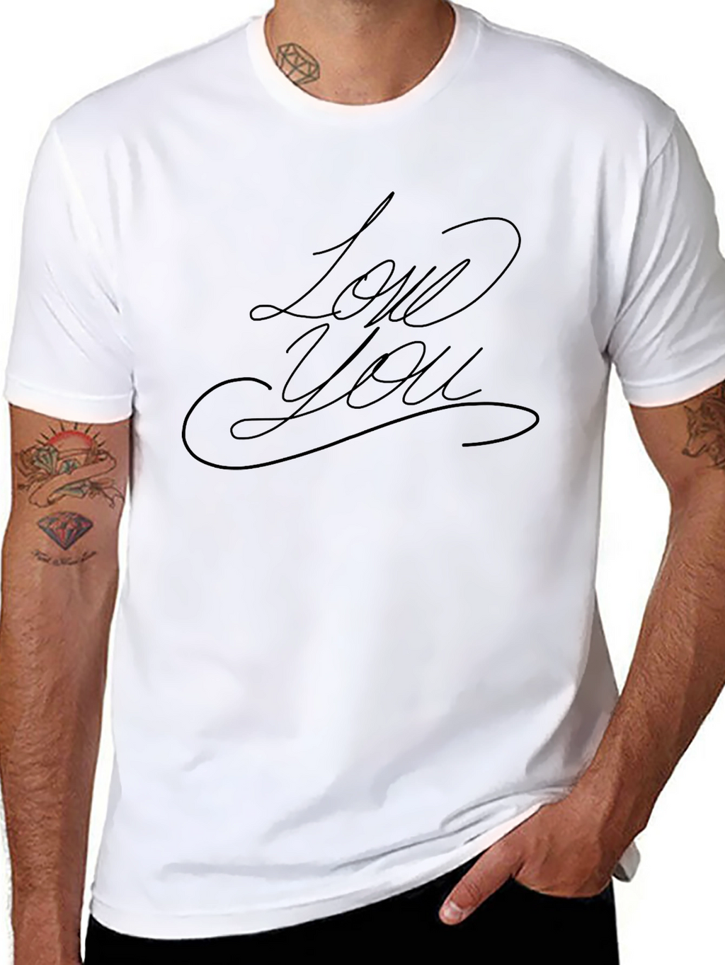 Love You Script Black T-Shirt