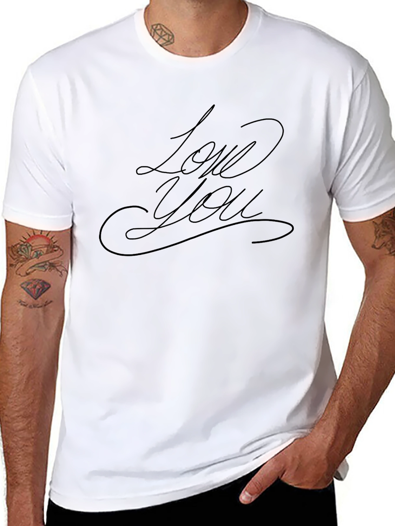 Love You Script Black T-Shirt