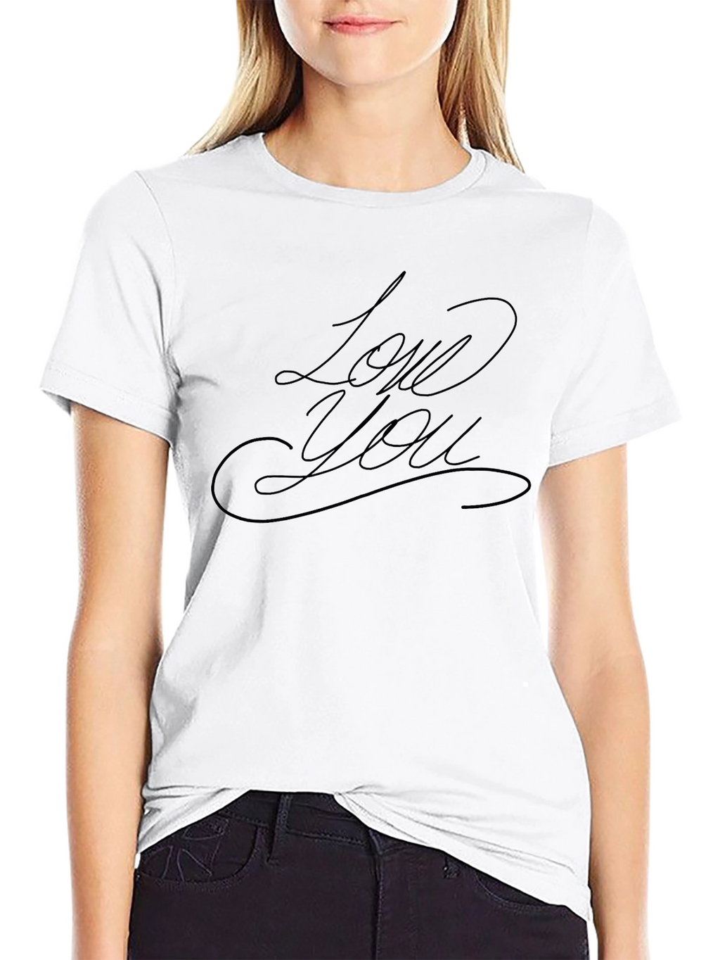 Love You Script Black T-Shirt