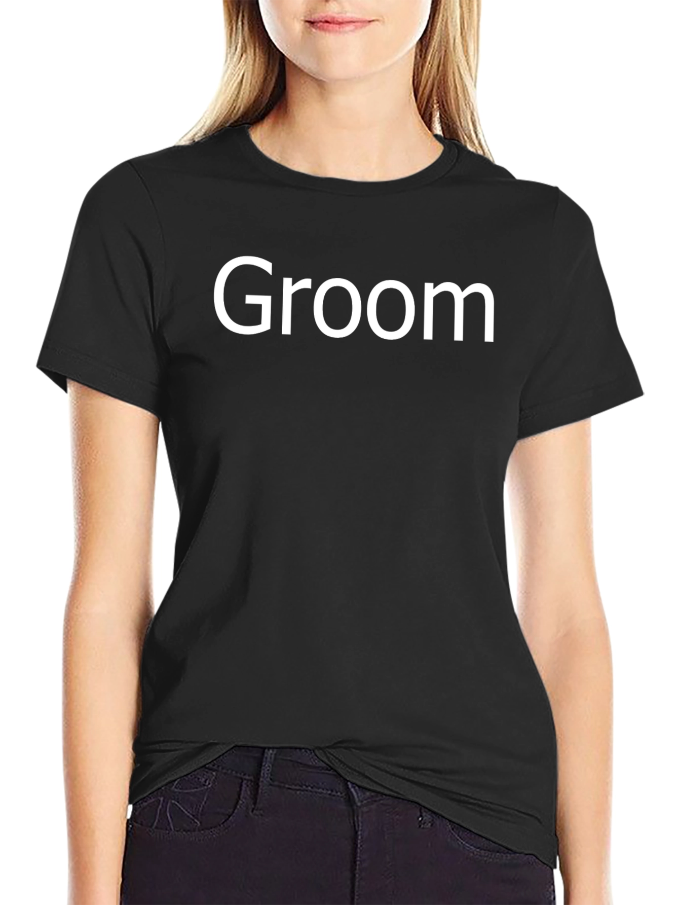 Groom Crew Neck T-Shirt - Black