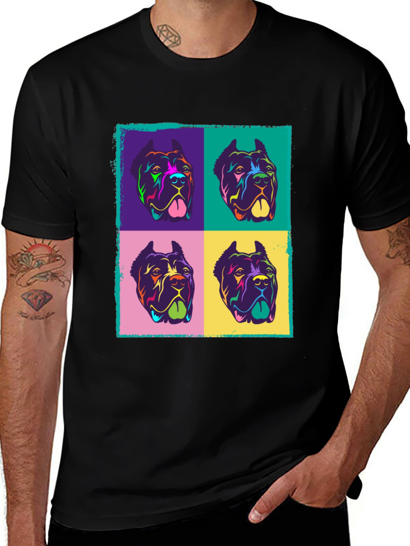 Colorful Dog Pop Art Graphic Tee