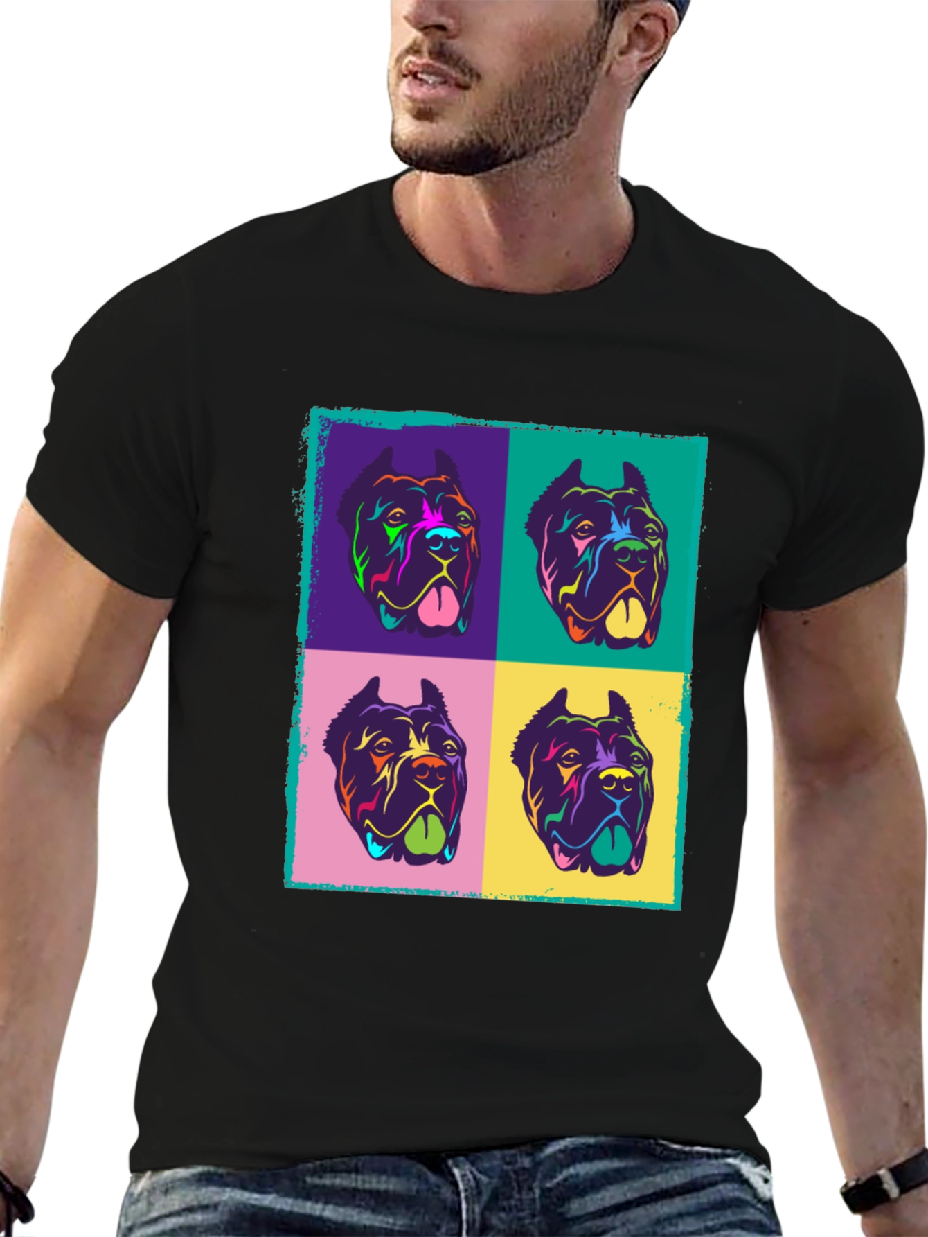 Colorful Dog Pop Art Graphic Tee