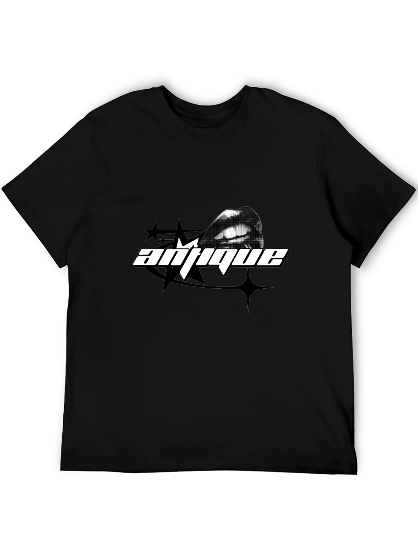 Antique Lips Graphic Black T-Shirt