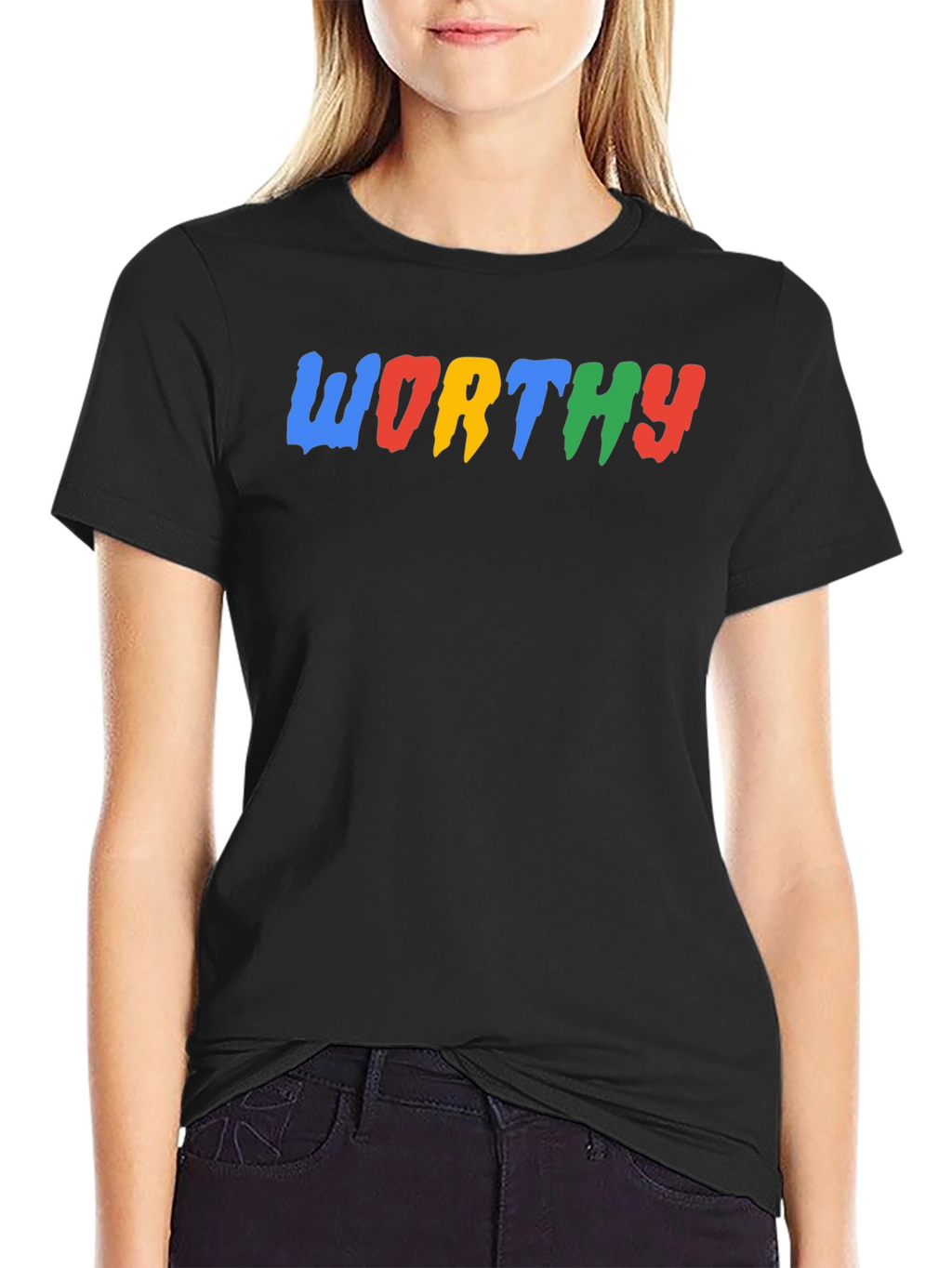 Worthy Graphic Print Black T-Shirt