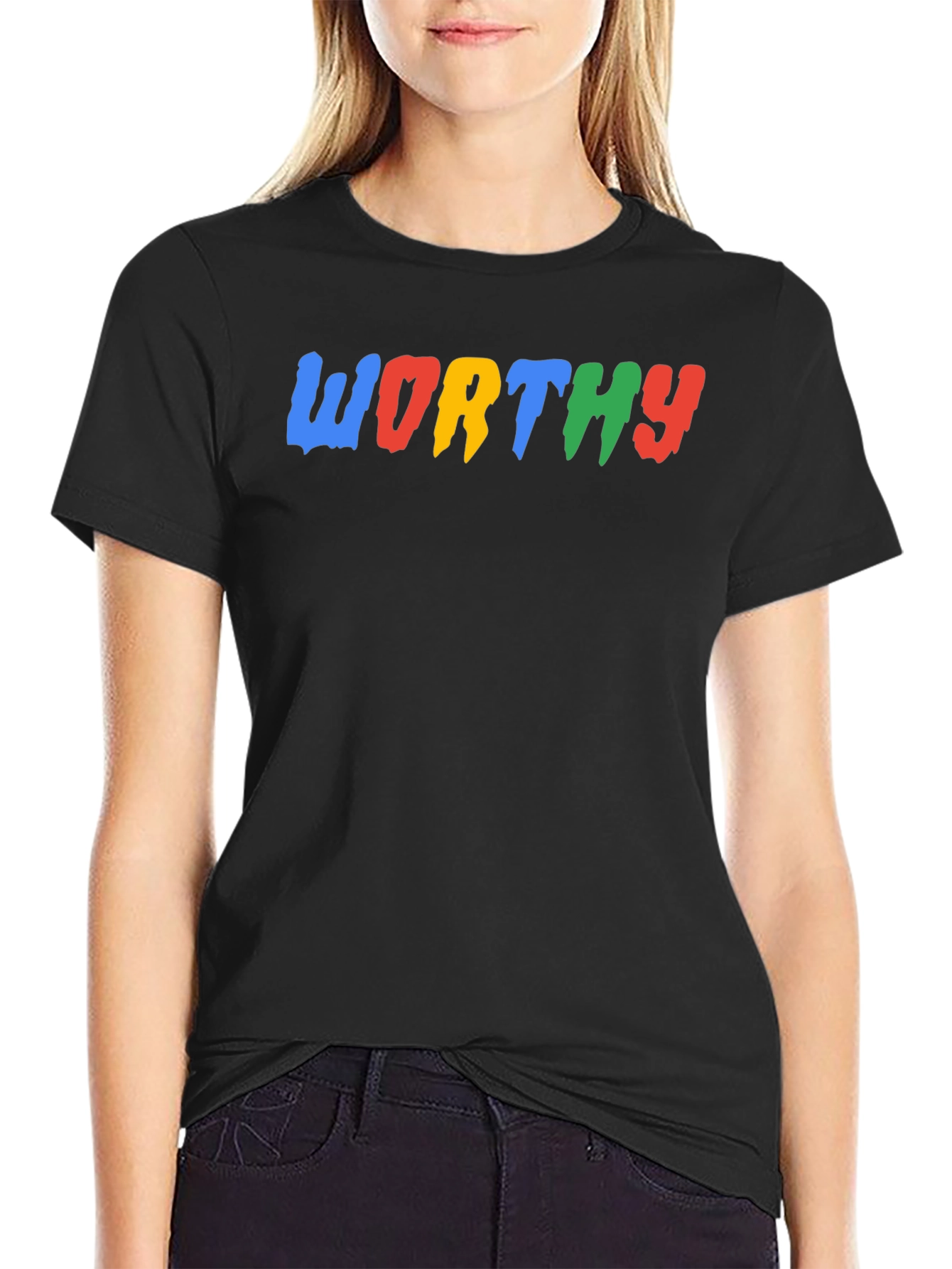 Worthy Graphic Print Black T-Shirt