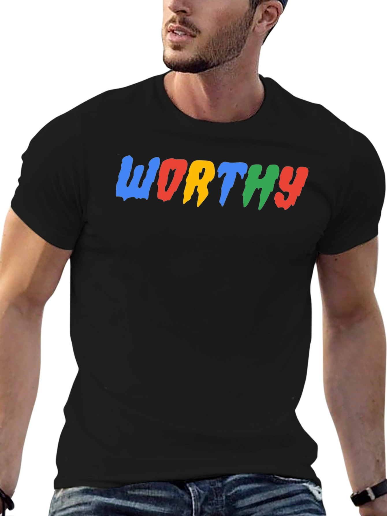 Worthy Graphic Print Black T-Shirt