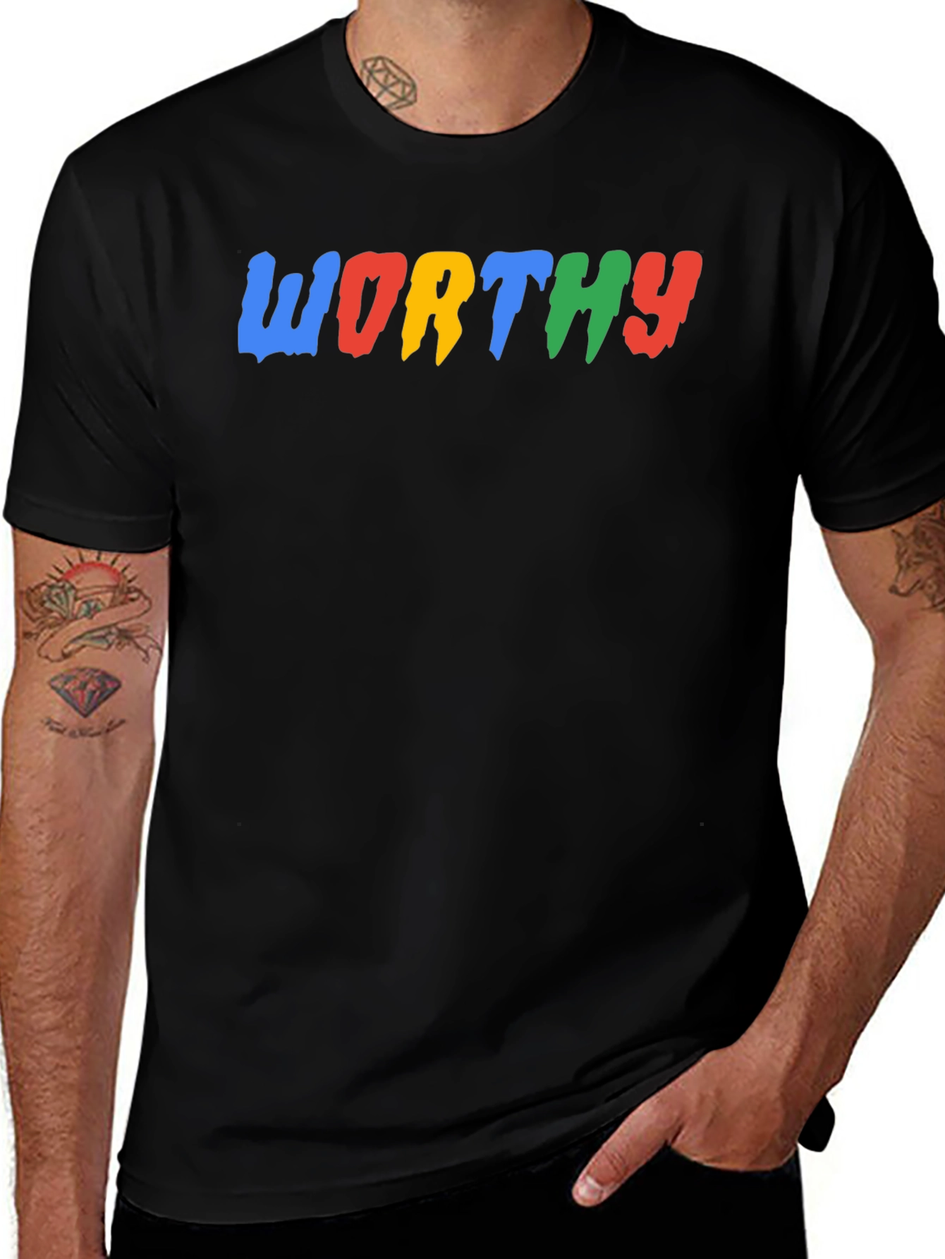 Worthy Graphic Print Black T-Shirt