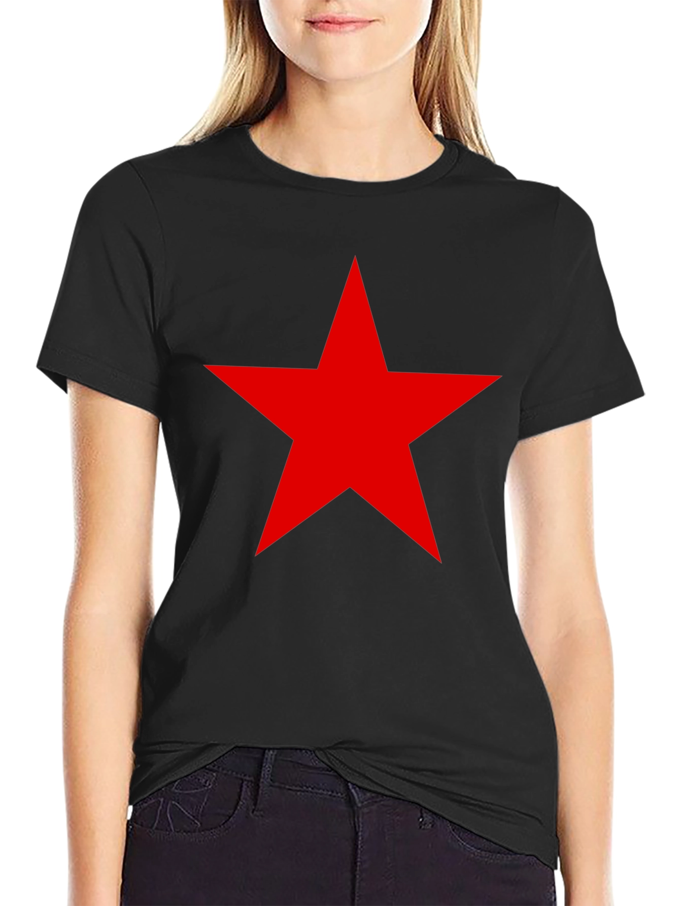 Red Star Black T-Shirt - Classic Style