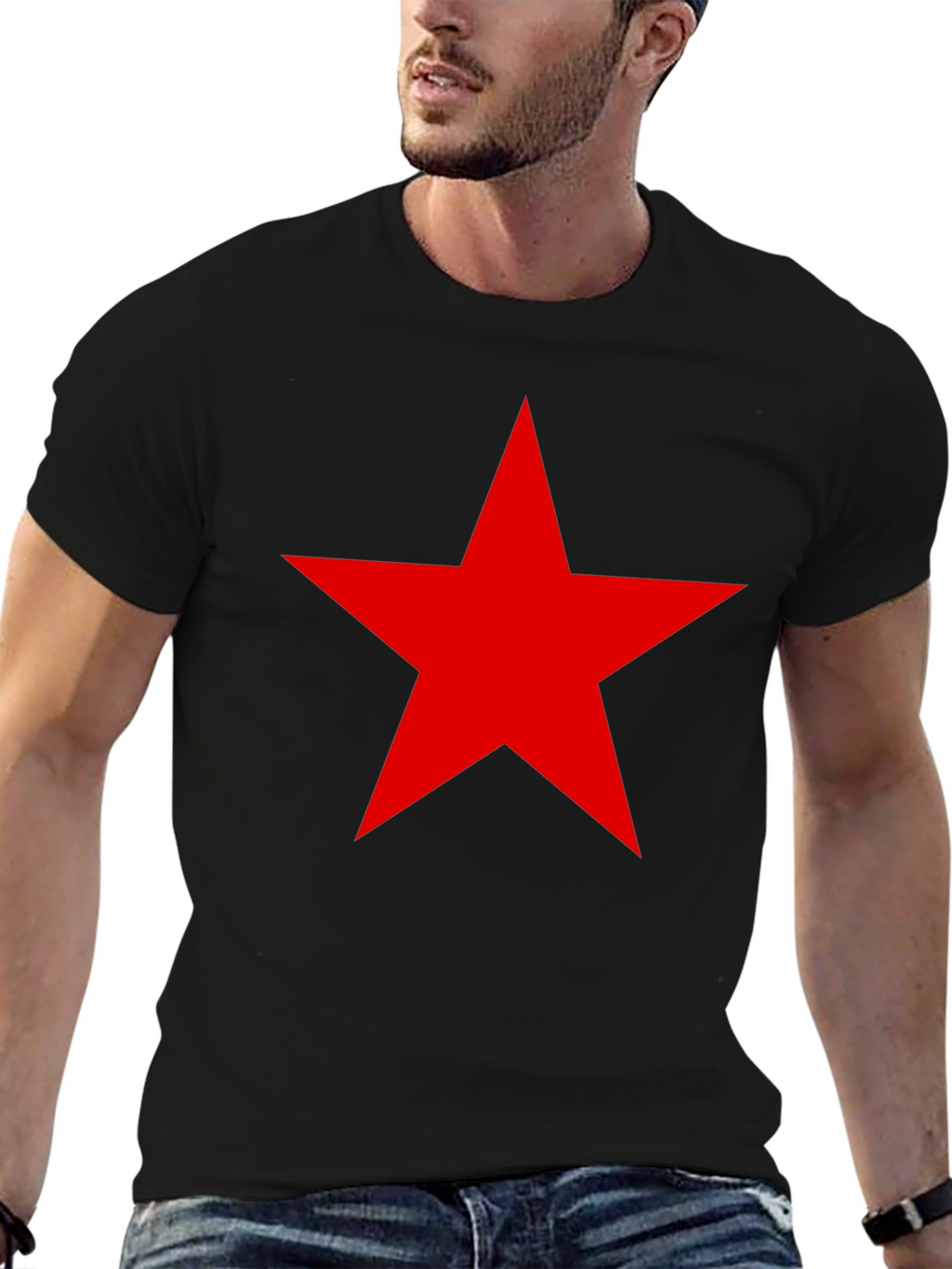 Red Star Black T-Shirt - Classic Style