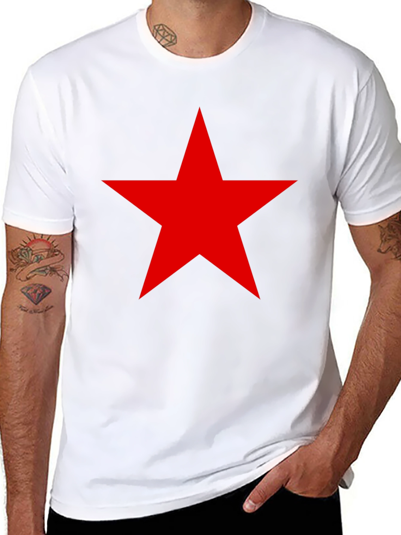 Red Star Black T-Shirt - Classic Style