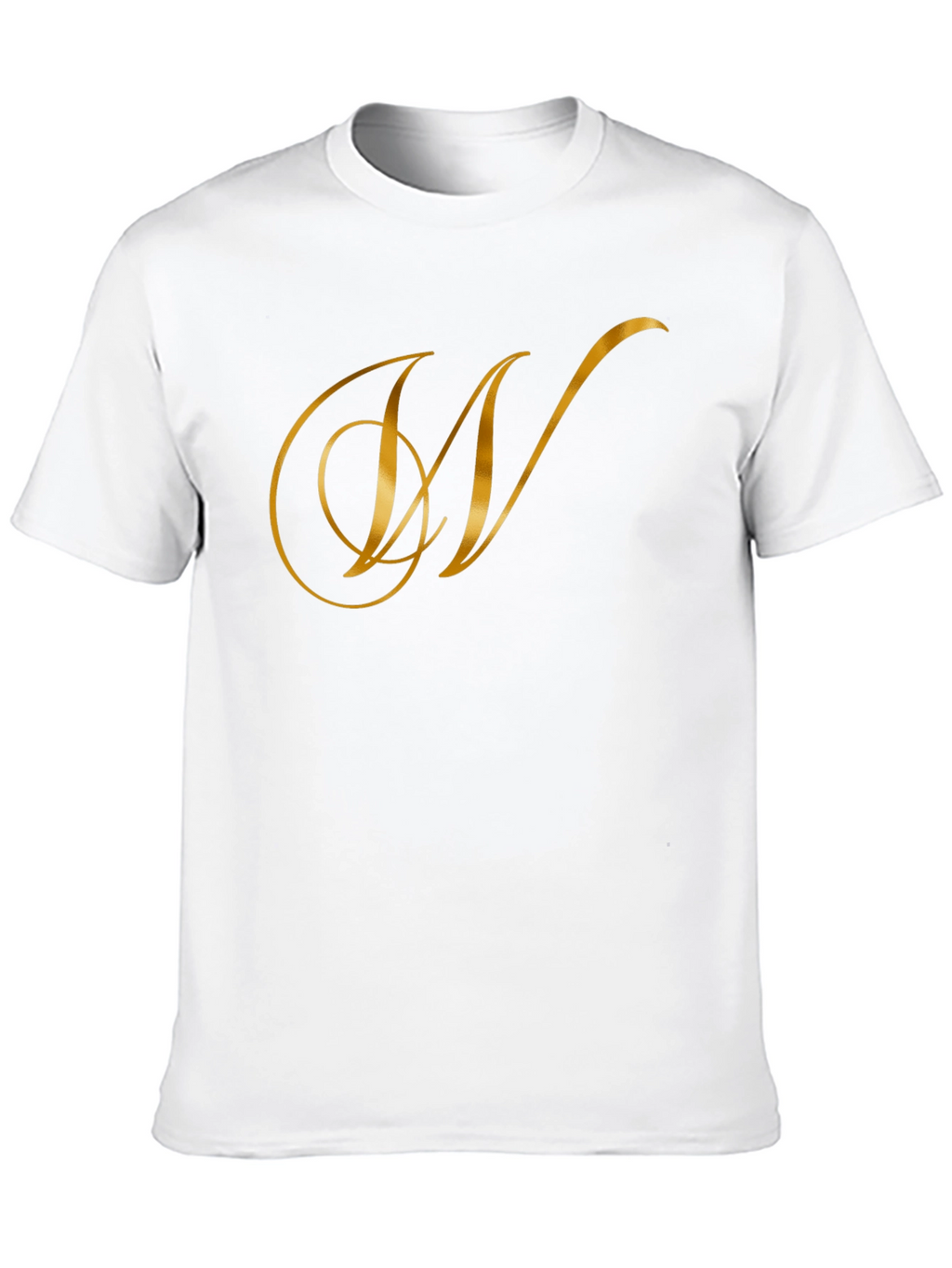 Elegant Black T-Shirt with Golden Letter Logo