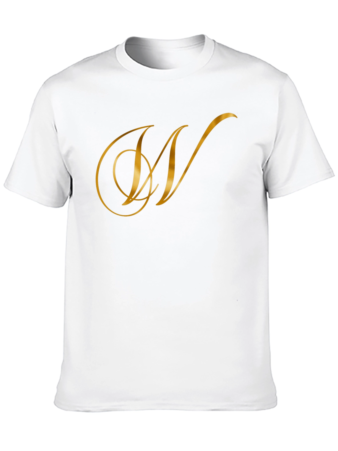 Elegant Black T-Shirt with Golden Letter Logo