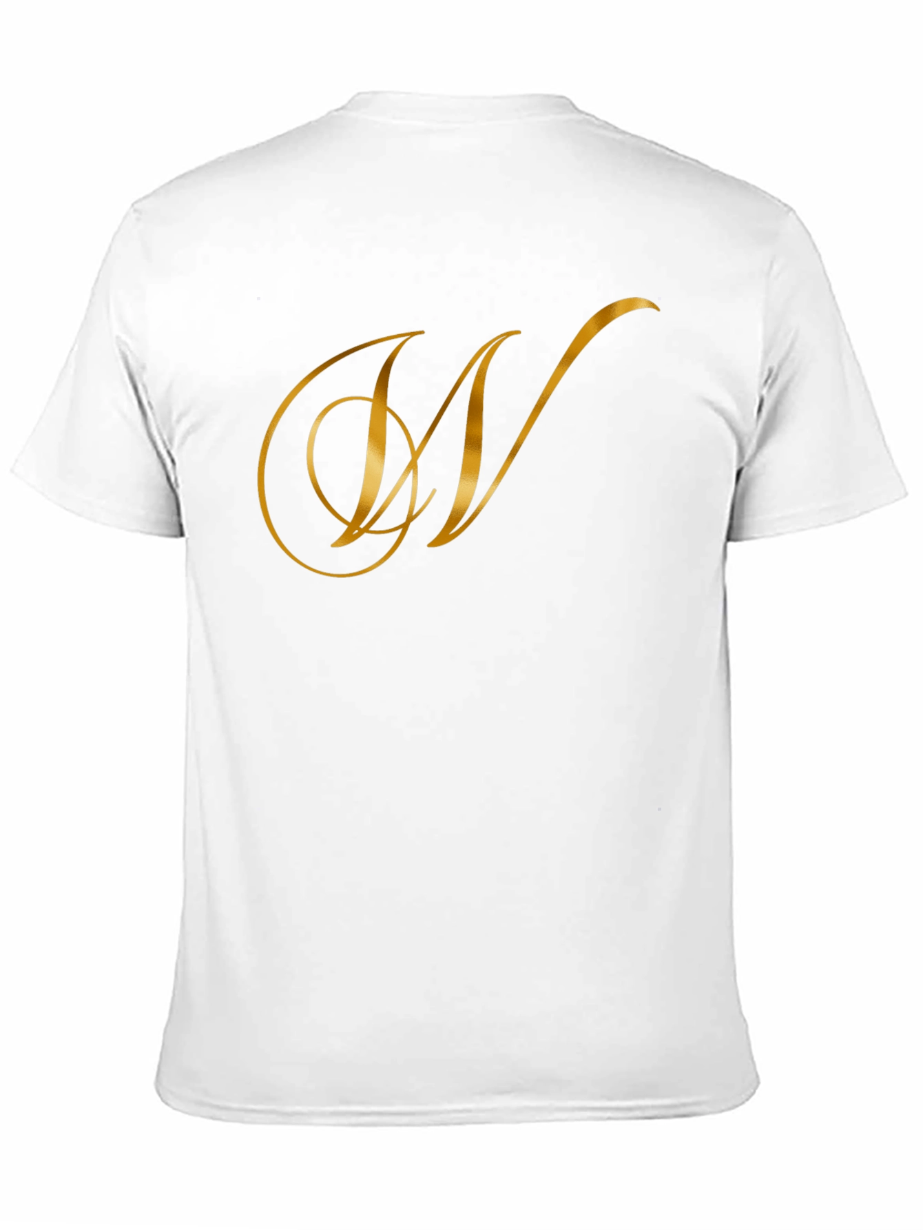 Elegant Black T-Shirt with Golden Letter Logo