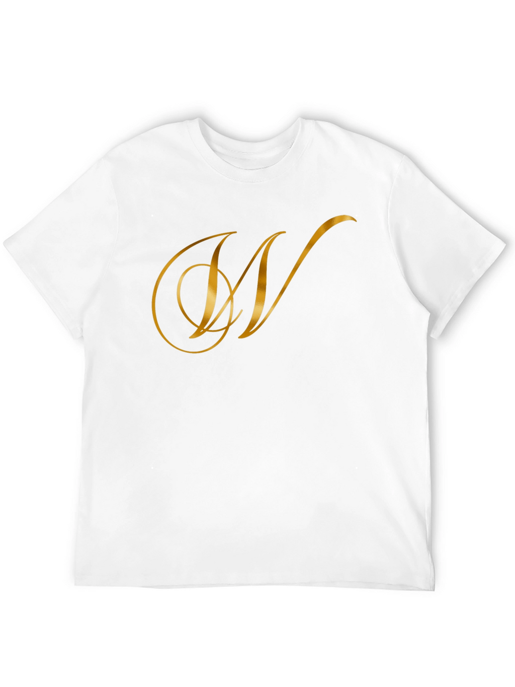 Elegant Black T-Shirt with Golden Letter Logo