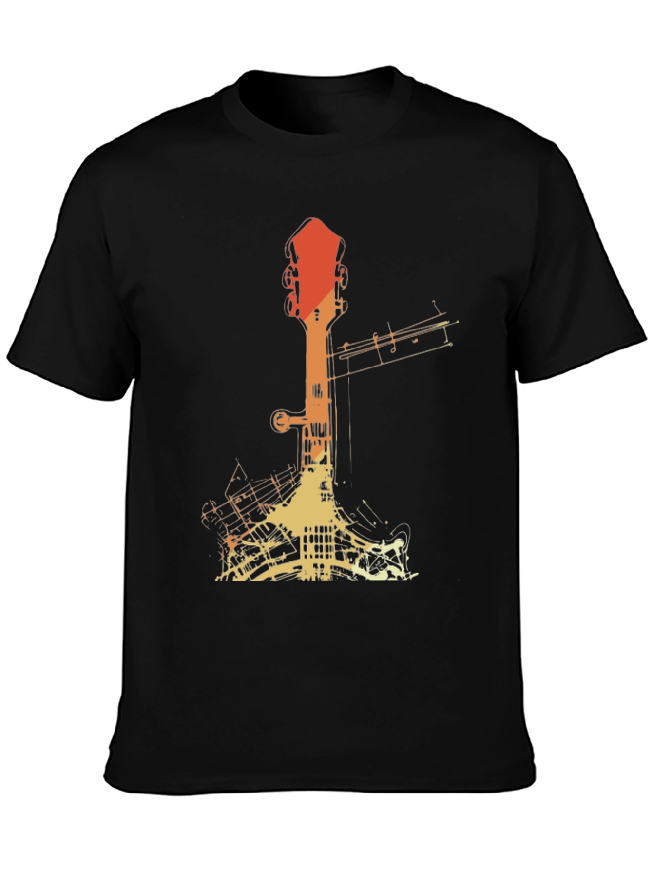 Retro Guitar Silhouette Graphic Tee