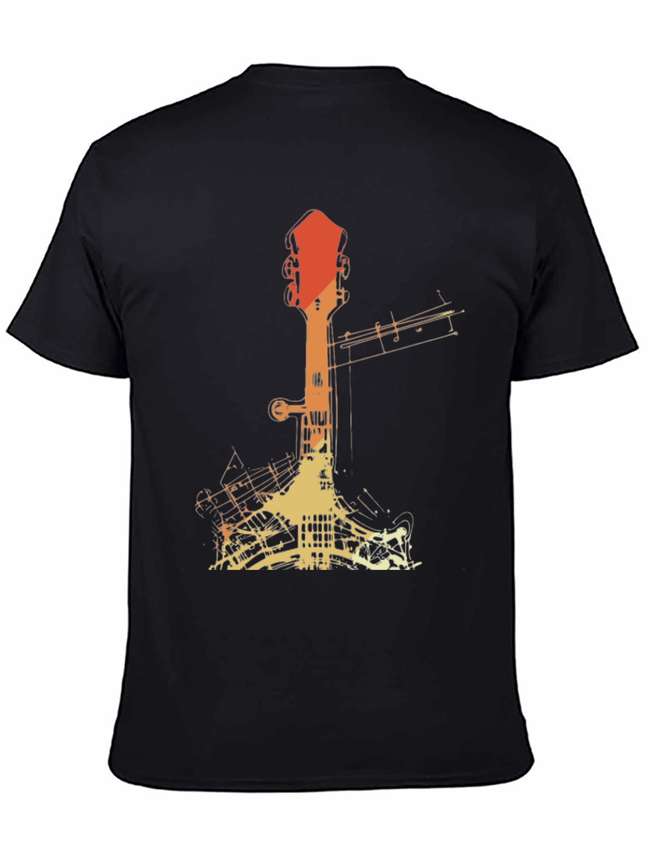 Retro Guitar Silhouette Graphic Tee