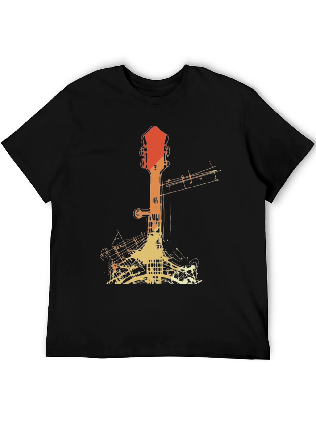 Retro Guitar Silhouette Graphic Tee