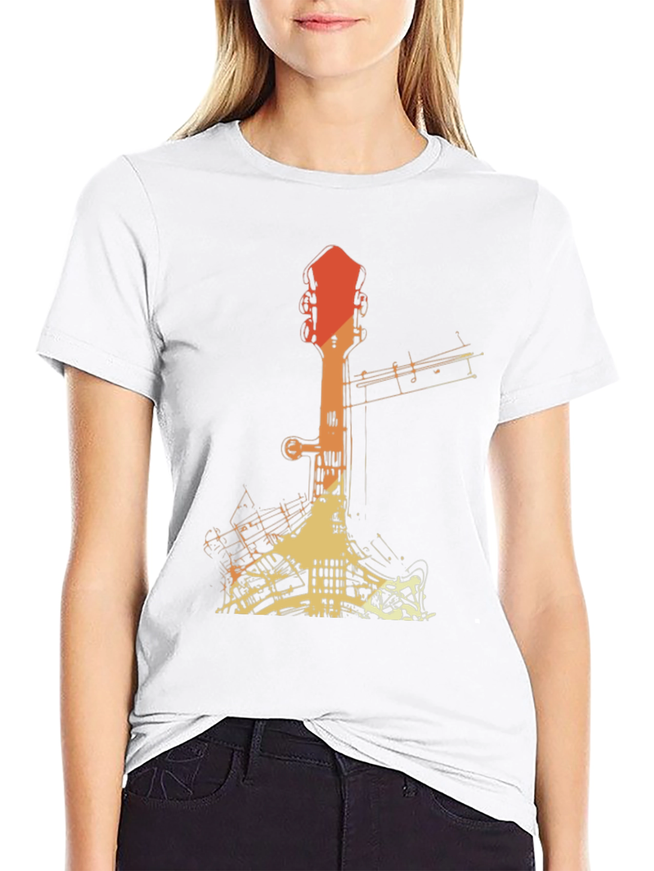 Retro Guitar Silhouette Graphic Tee