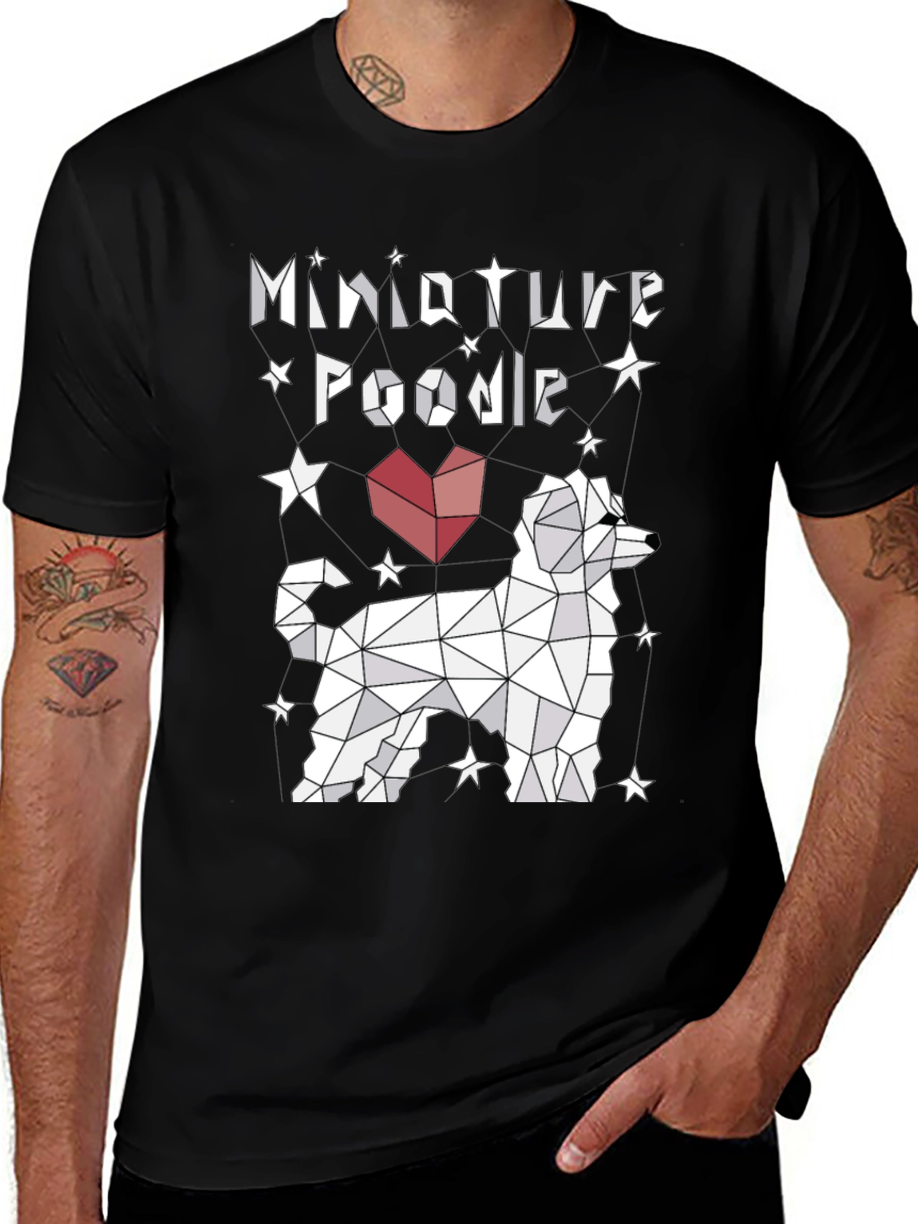 Miniature Poodle Geometric Design Tee
