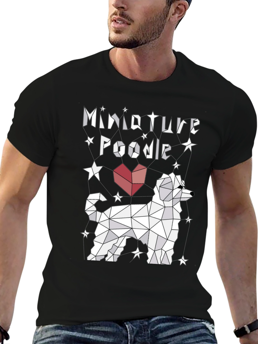 Miniature Poodle Geometric Design Tee