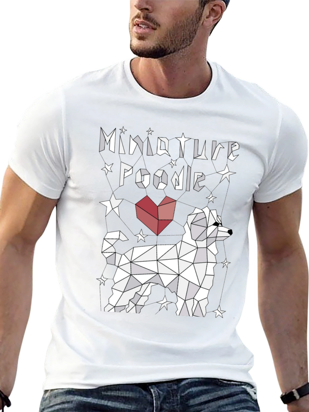 Miniature Poodle Geometric Design Tee