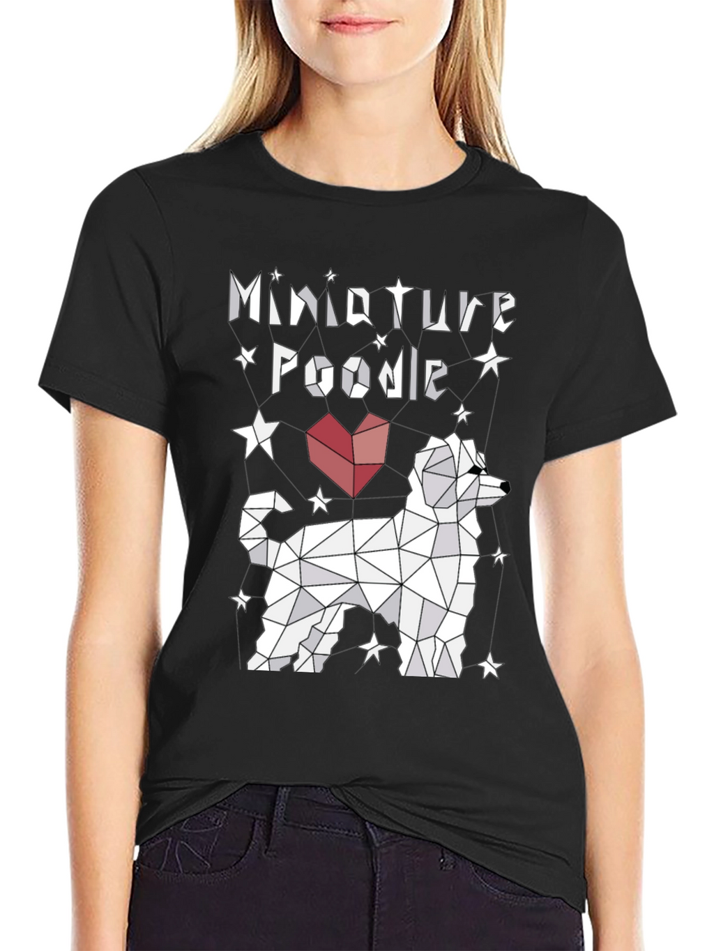 Miniature Poodle Geometric Design Tee