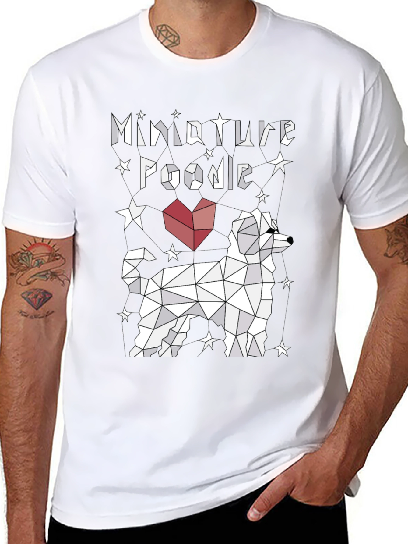 Miniature Poodle Geometric Design Tee