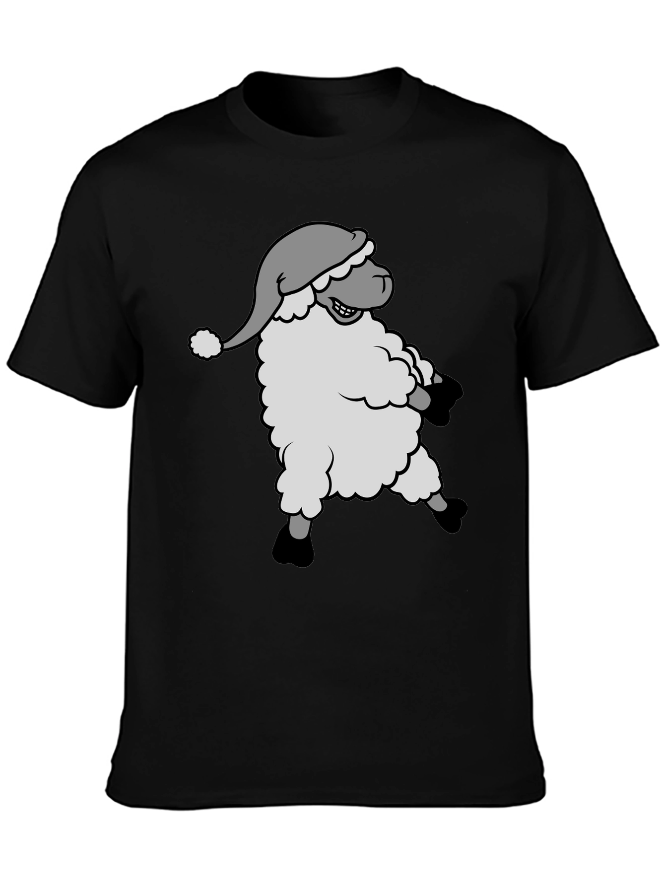 Festive Sheep T-Shirt - Holiday Cartoon Graphic Tee
