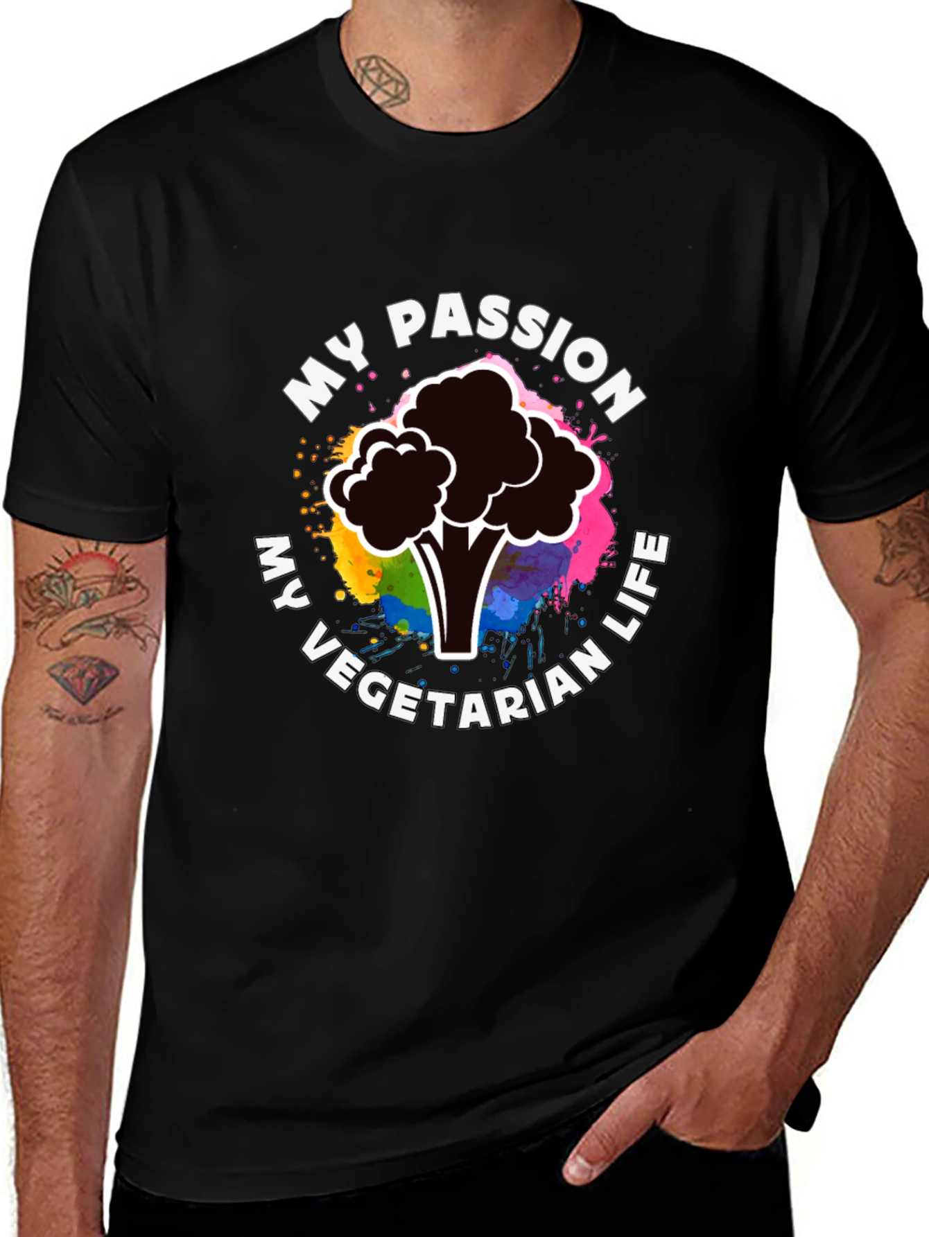 Vegetarian Passion T-Shirt - Colorful Broccoli Design