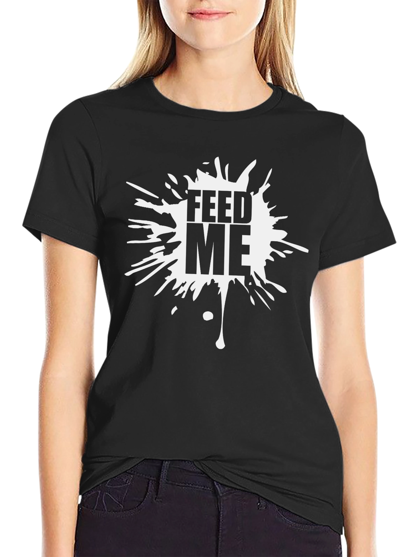 Feed Me T-Shirt - Black Graphic Tee
