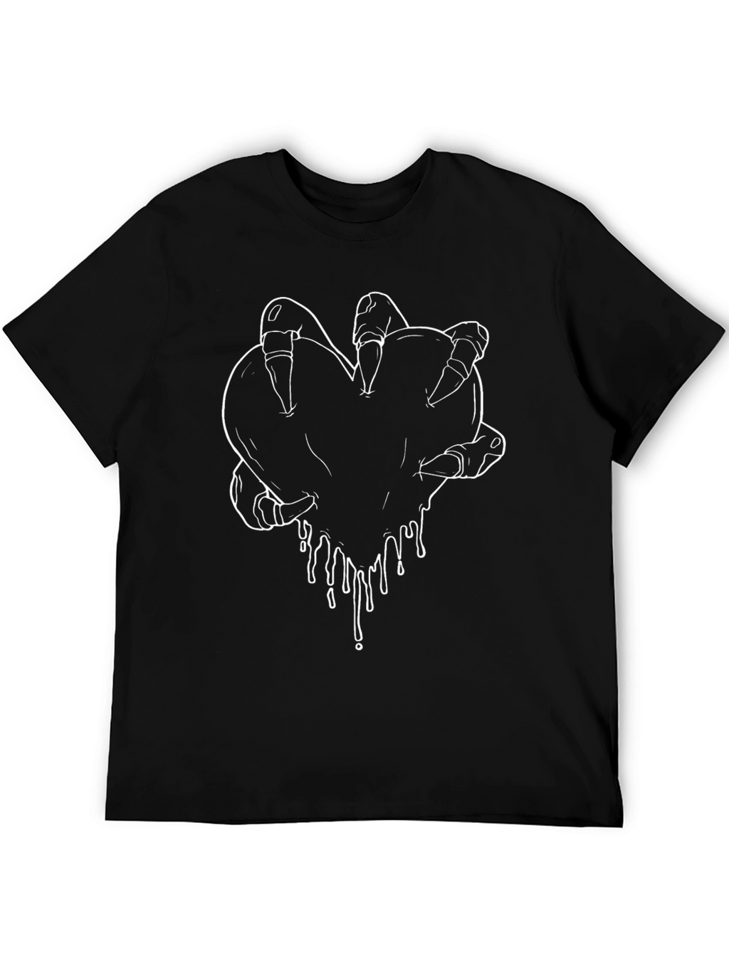 Heart Claw Graphic Tee - Black Cotton Shirt