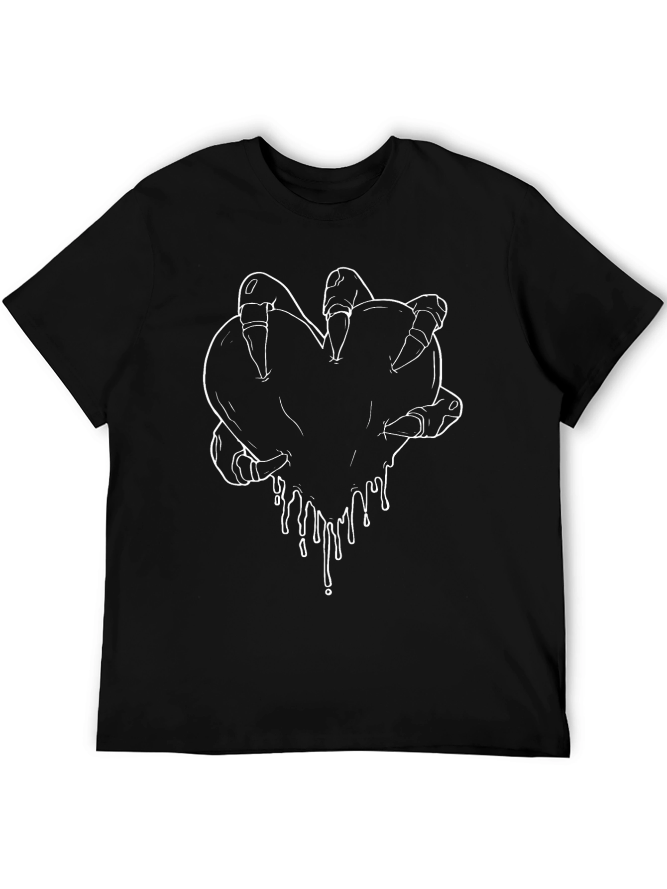 Heart Claw Graphic Tee - Black Cotton Shirt