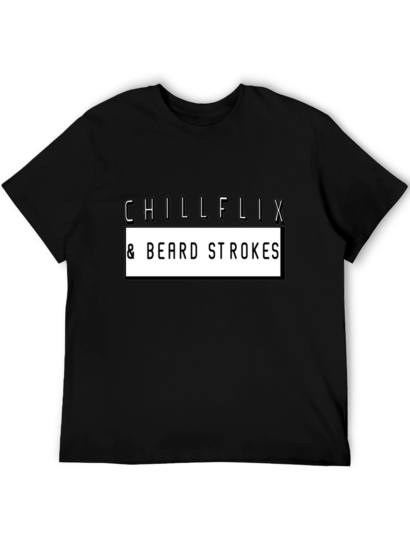 Chillflix & Beard Strokes Graphic Tee - Black
