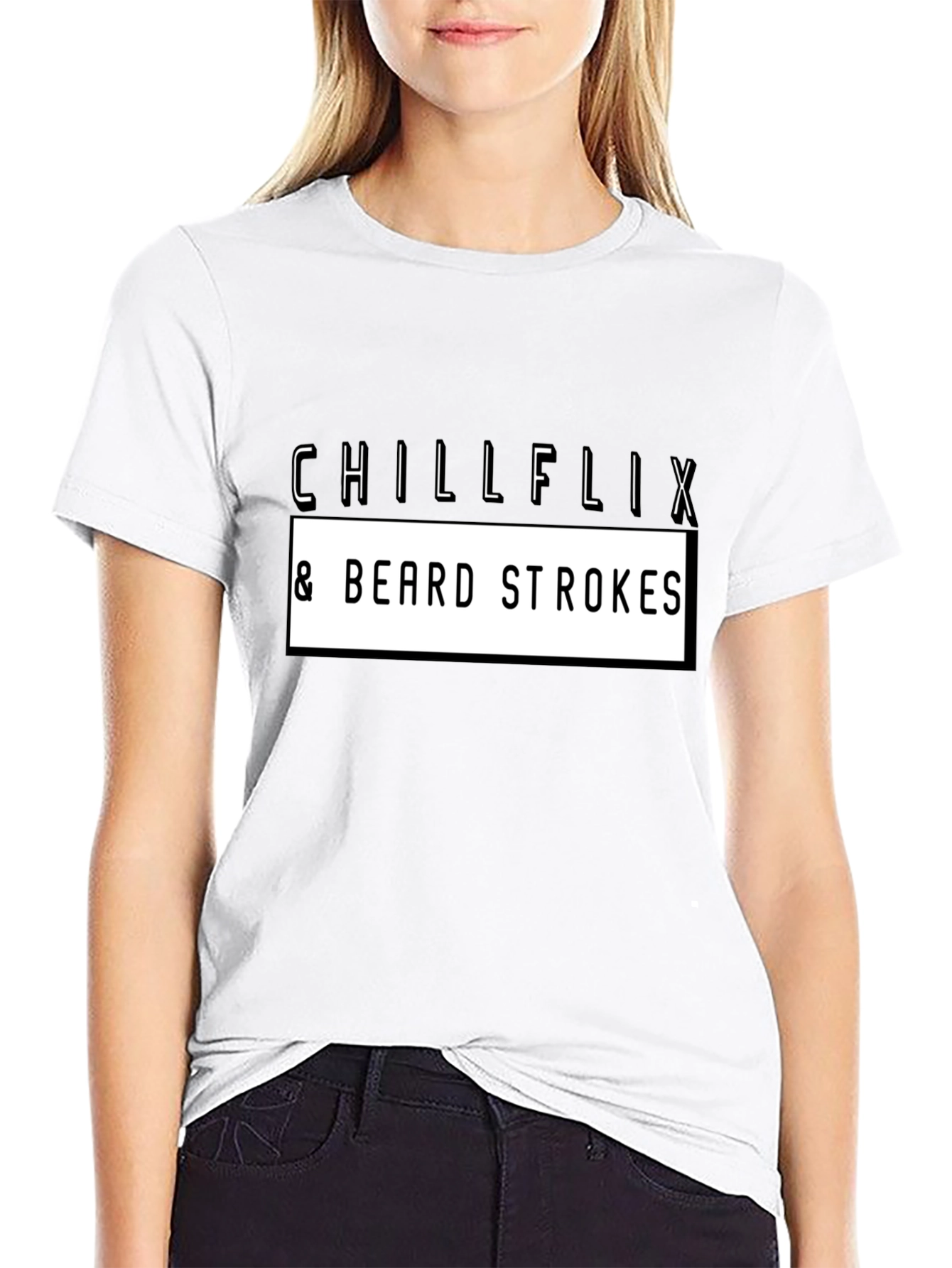 Chillflix & Beard Strokes Graphic Tee - Black