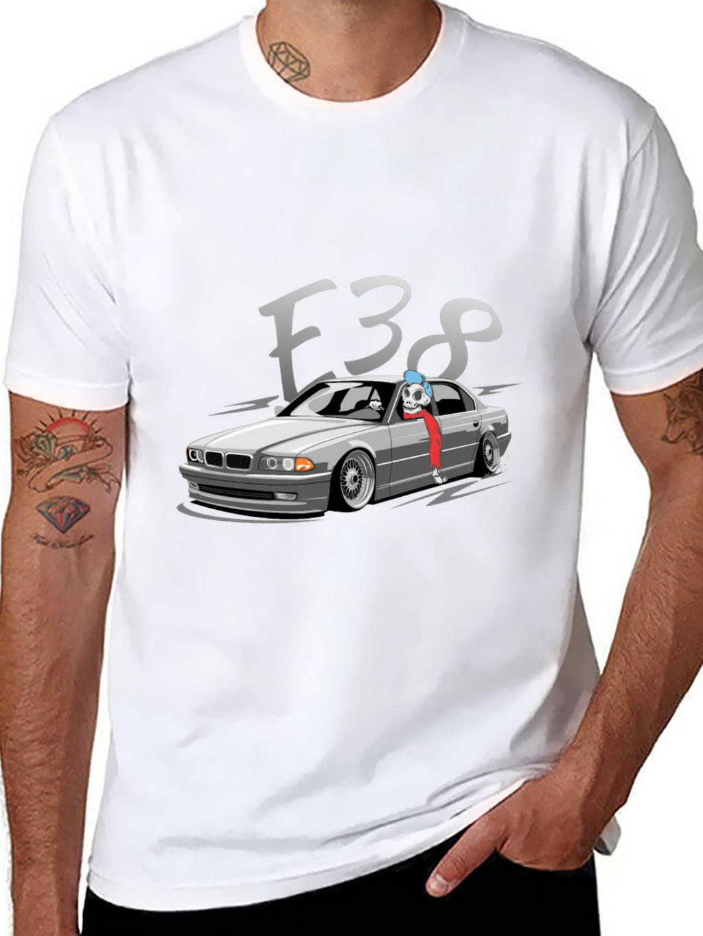 E38 BMW Car Graphic Tee - Black