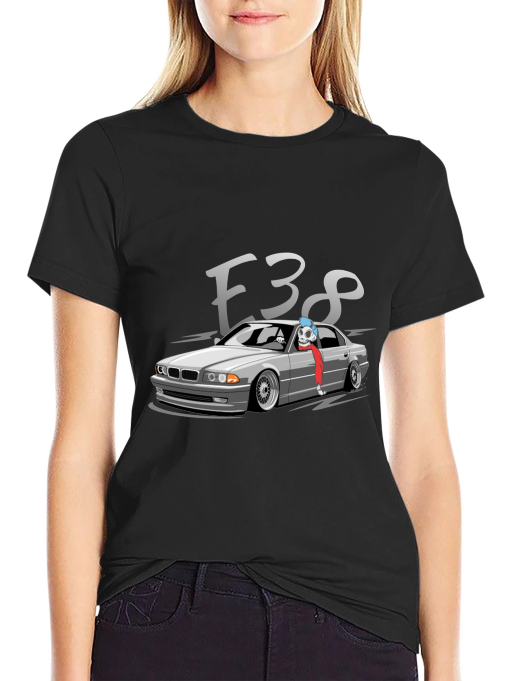 E38 BMW Car Graphic Tee - Black