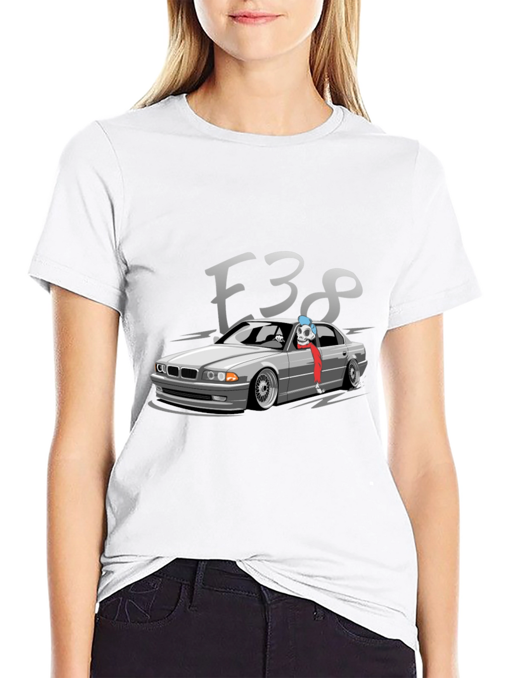E38 BMW Car Graphic Tee - Black
