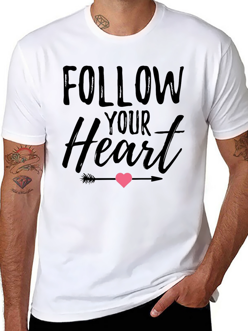 Follow Your Heart Graphic Tee - Black