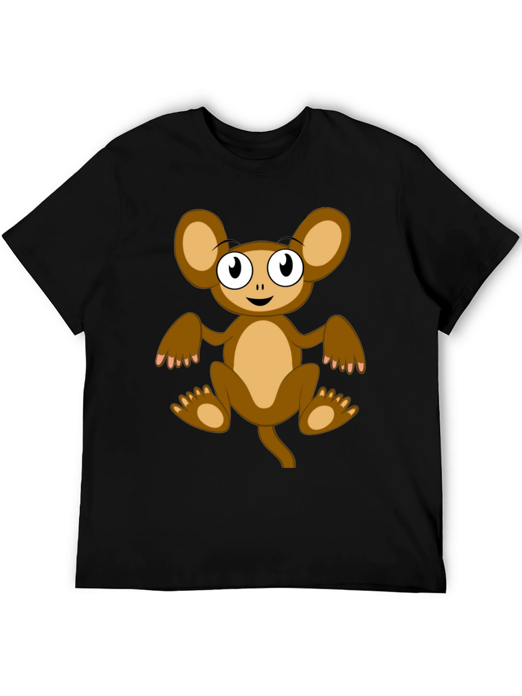 Cartoon Monkey Graphic Tee -  Unisex Black T-Shirt