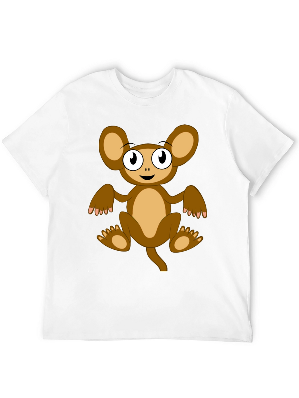 Cartoon Monkey Graphic Tee -  Unisex Black T-Shirt