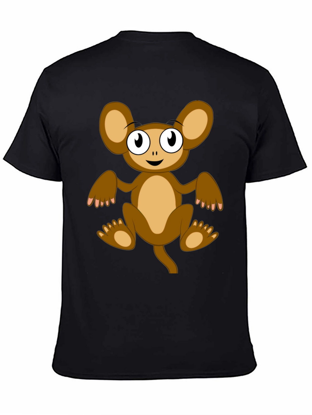 Cartoon Monkey Graphic Tee -  Unisex Black T-Shirt