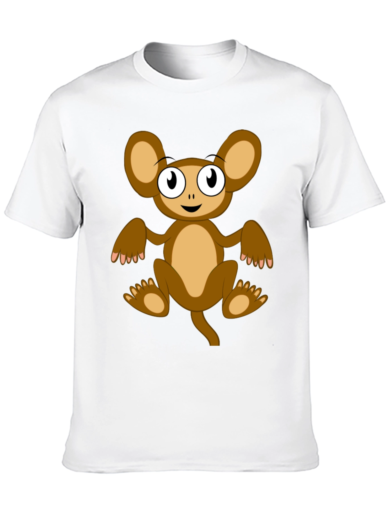 Cartoon Monkey Graphic Tee -  Unisex Black T-Shirt
