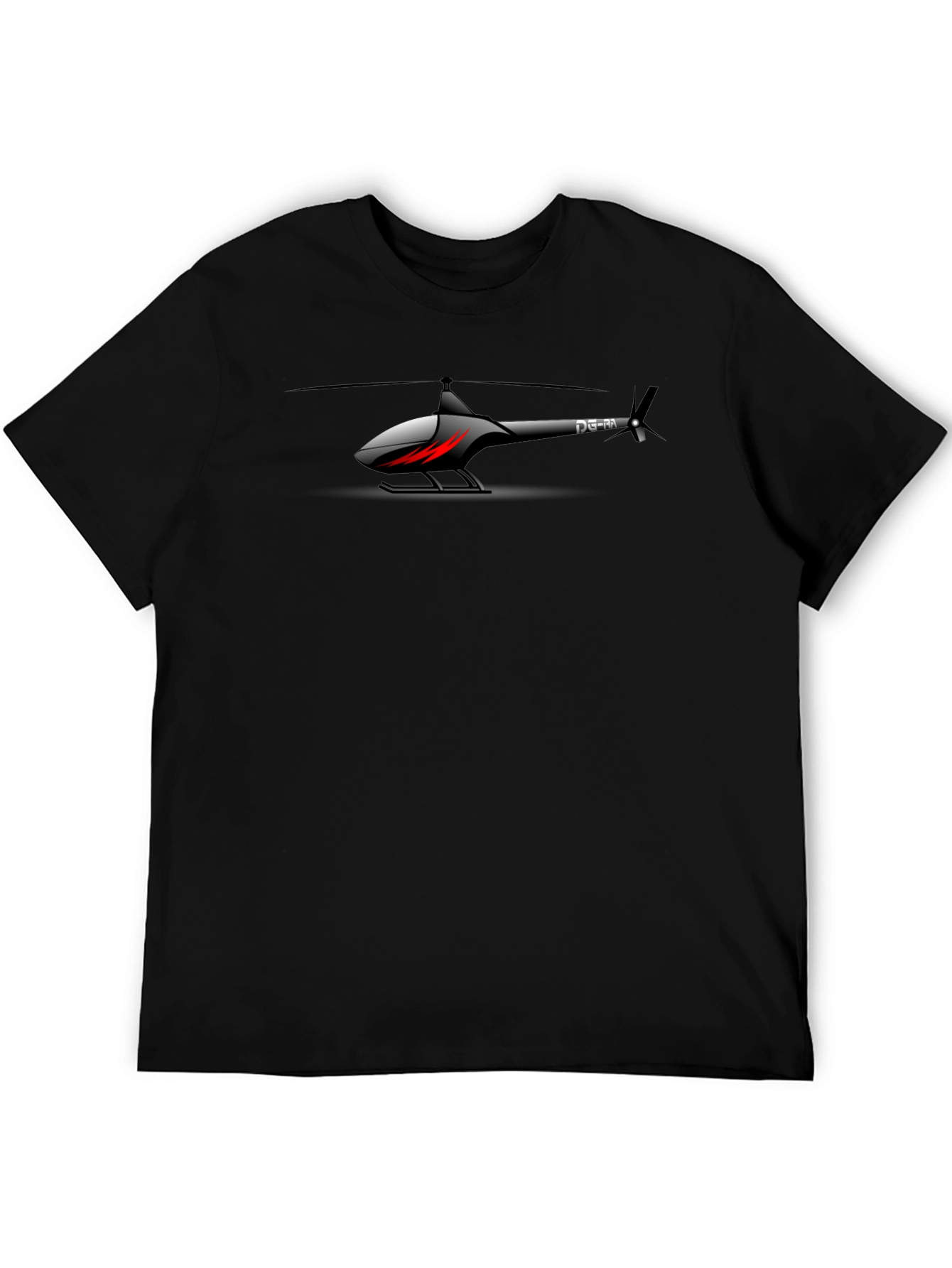 Black Helicopter Graphic Tee - Sleek Design Comfortable Fit