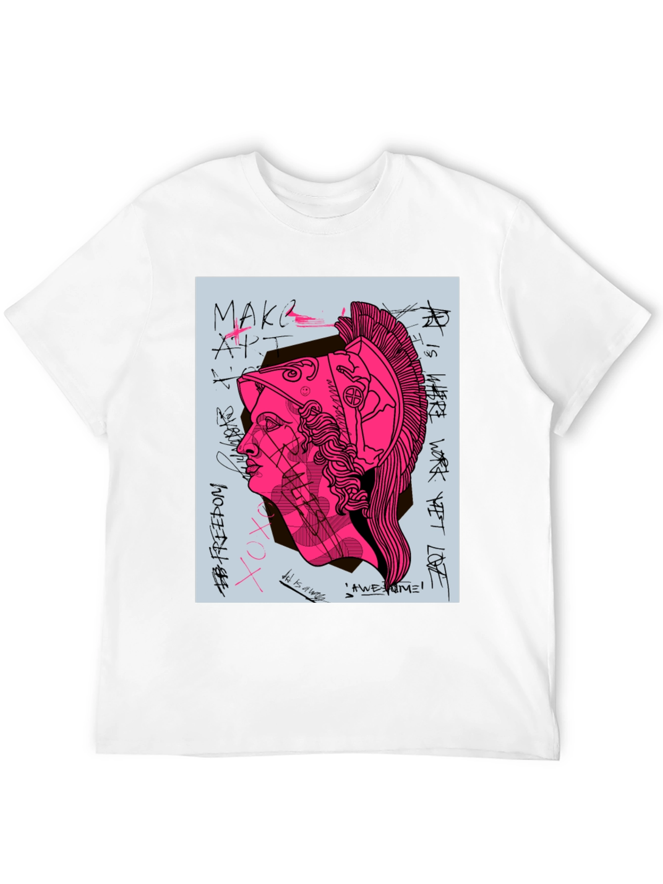 Graphic Print Tee - Ancient Greek Warrior Art