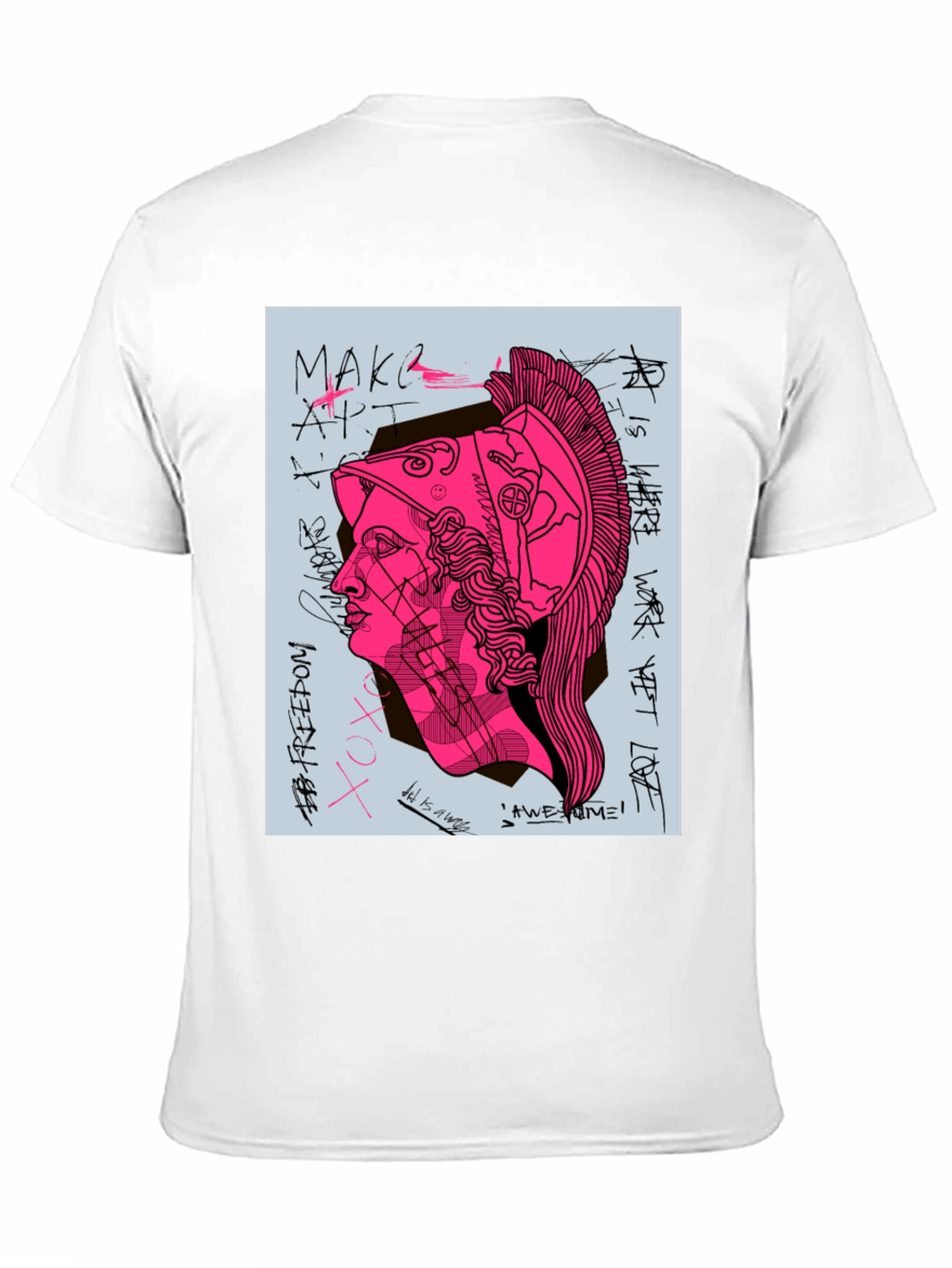 Graphic Print Tee - Ancient Greek Warrior Art