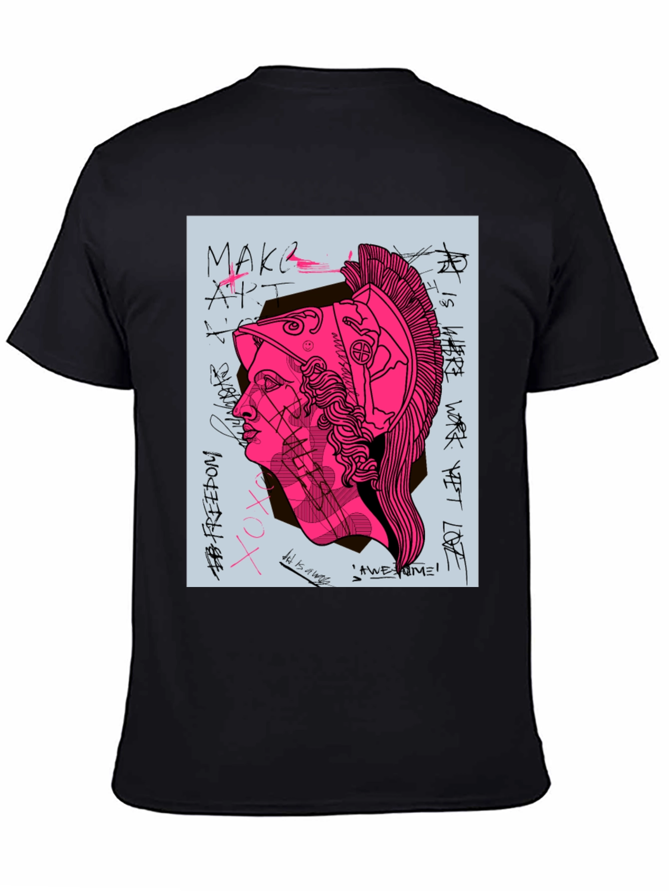 Graphic Print Tee - Ancient Greek Warrior Art