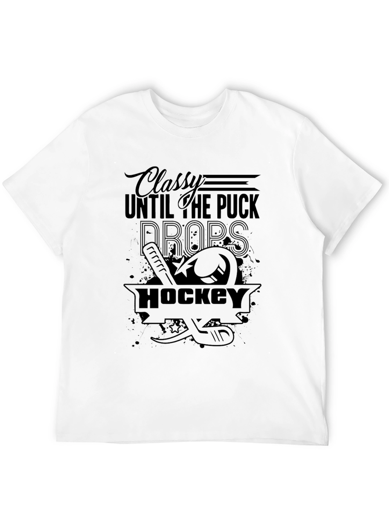 Classy Until the Puck Drops Hockey Graphic Tee