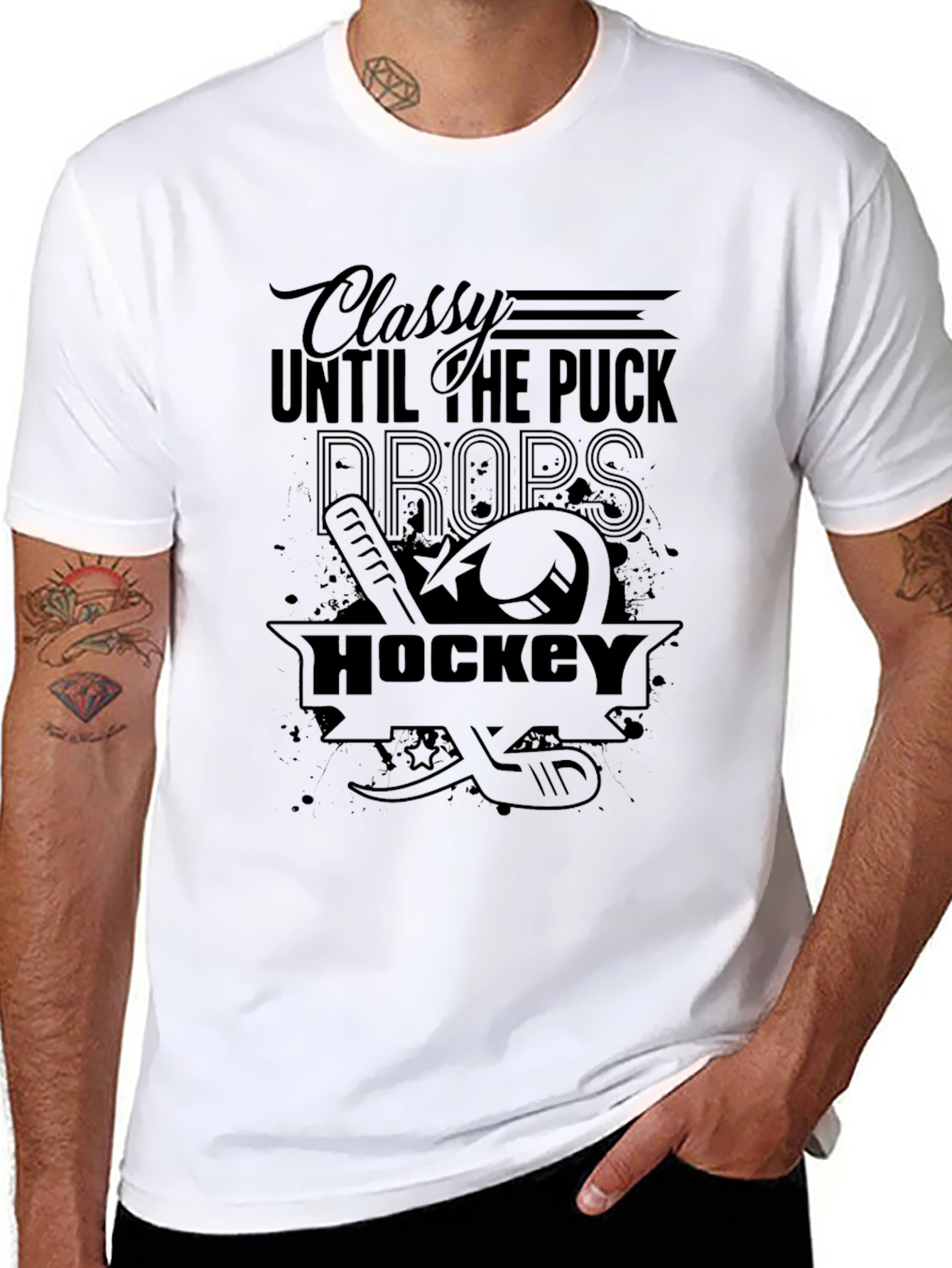 Classy Until the Puck Drops Hockey Graphic Tee